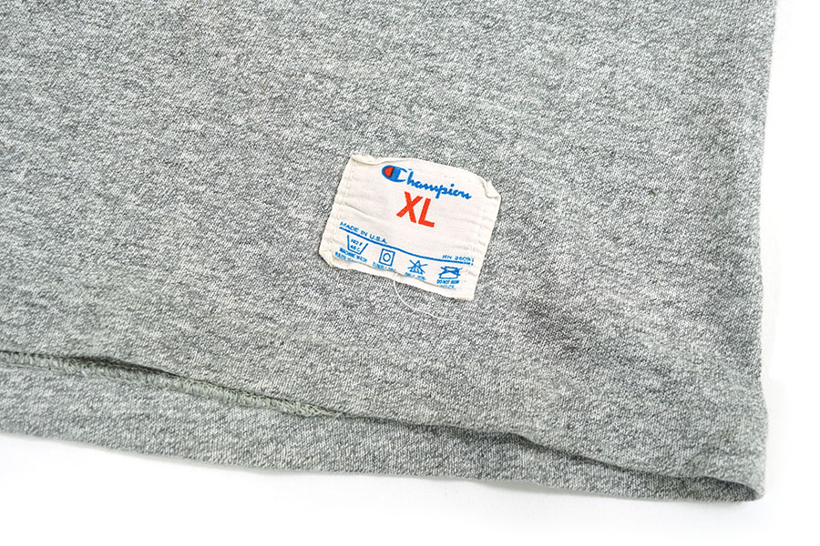 80's トリコタグ チャンピオン 袖プリント フットボールTシャツ