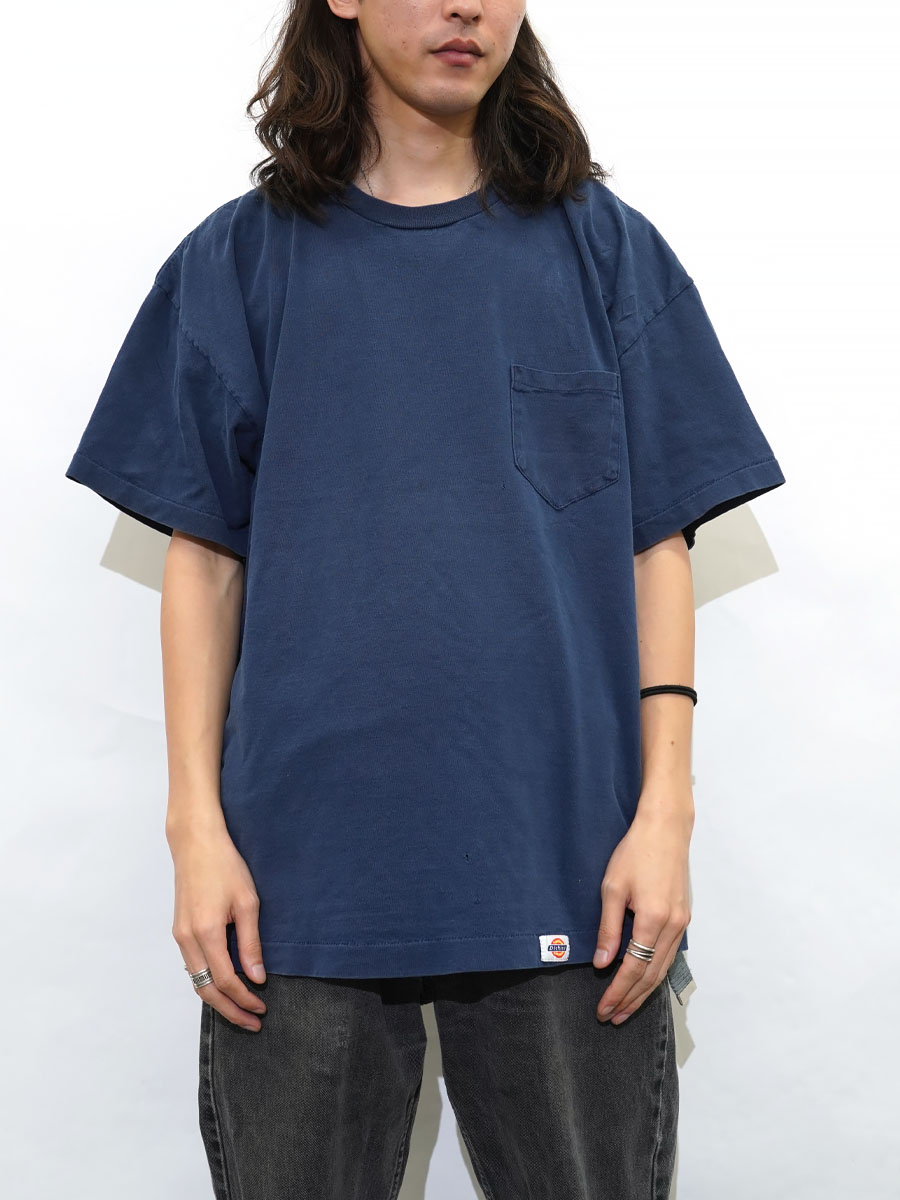 80's～ DICKIES 無地 ポケットTシャツ 表記(2XL) MADE IN USA