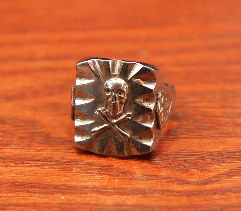 1940s MEXICAN BIKER RING , SKULL No68 , Size 18号