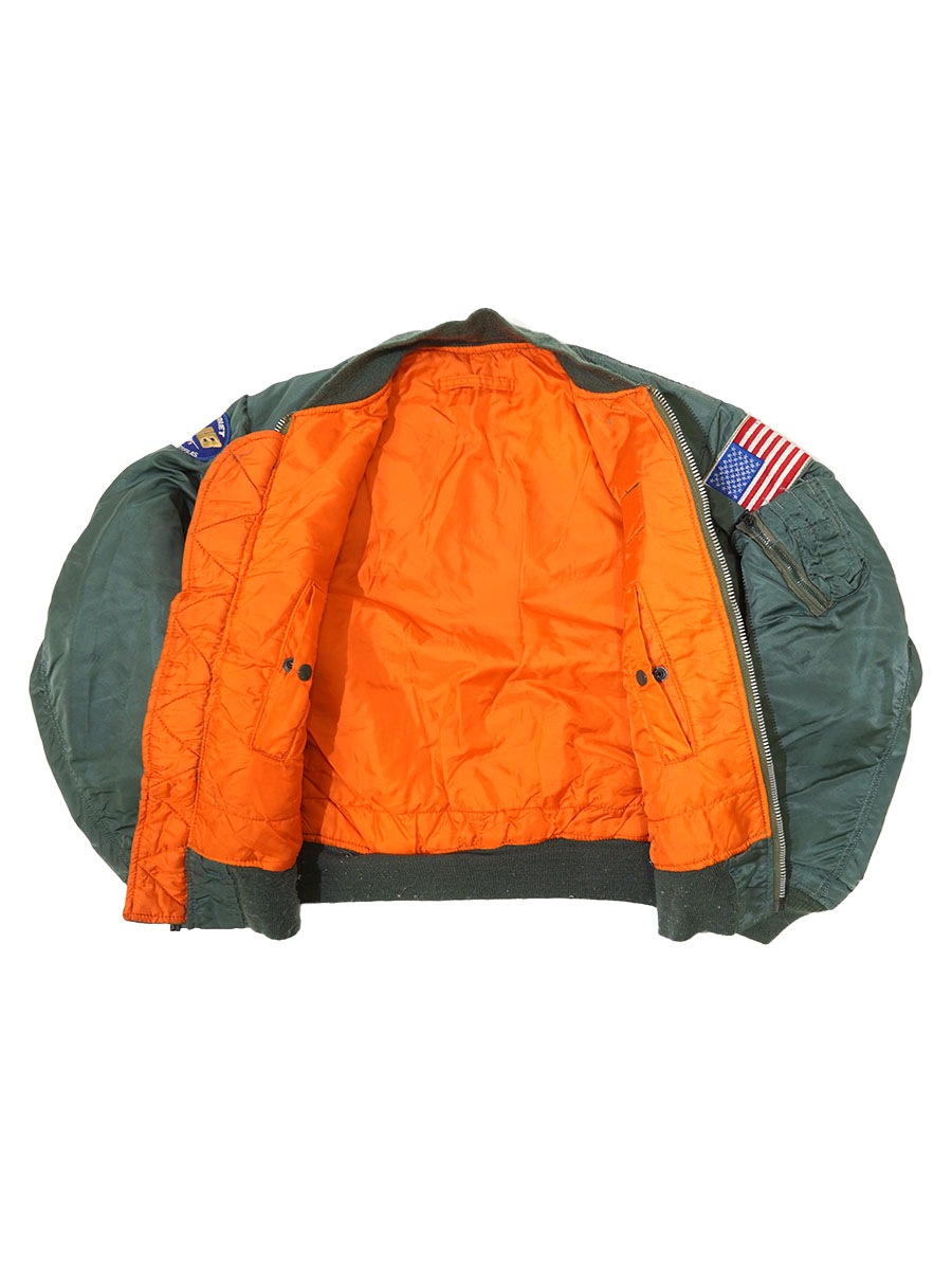 USA製 ALPHA INDUSTRIES MA-1 フライトジャケット ワッペン付き 表記