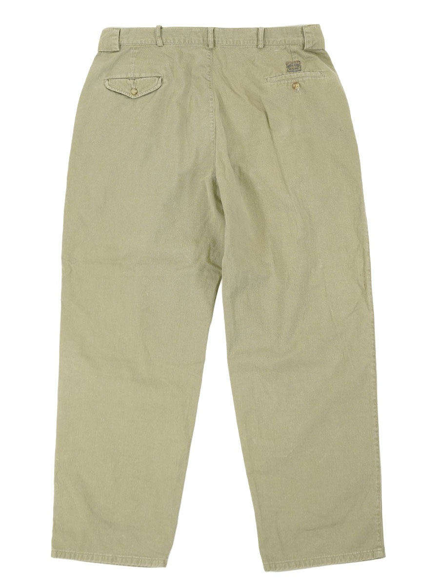 RALPH LAUREN 2TUCK CHINO PANTS BEIGE (SIZE. W40 L32) MADE IN USA