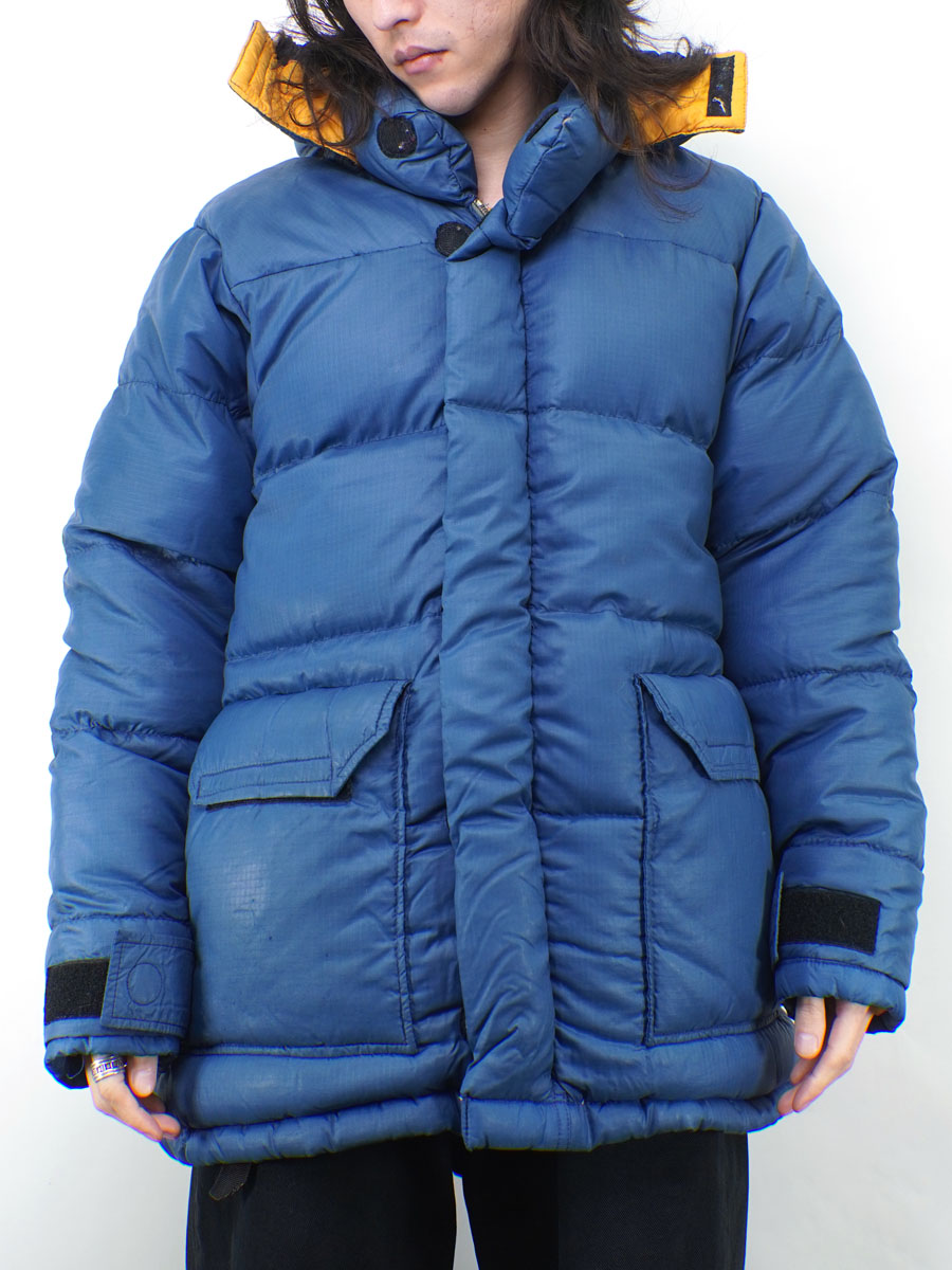 70's 茶タグ THE NORTH FACE フード付き リップストップ ダウン