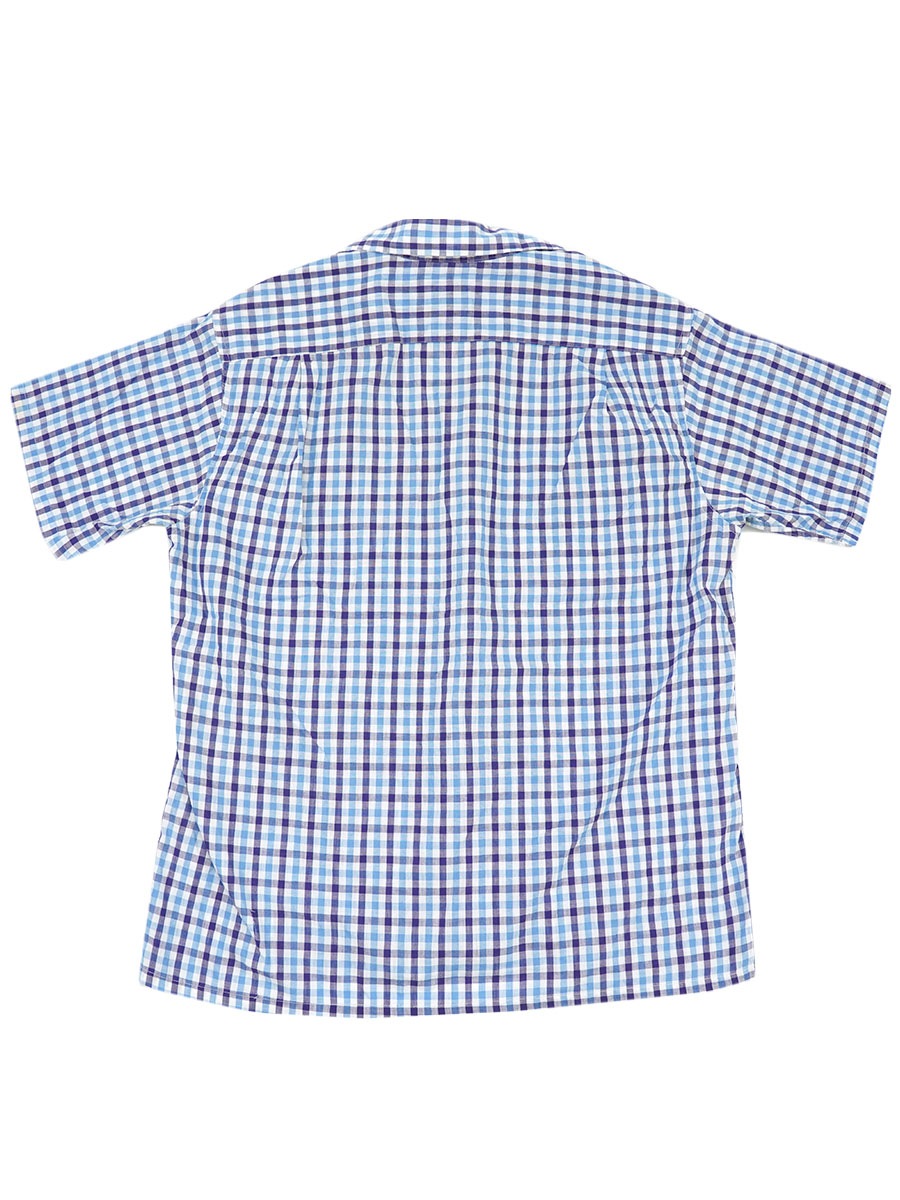 50's～ Sportwear 好配色チェック柄 ループカラー半袖シャツ