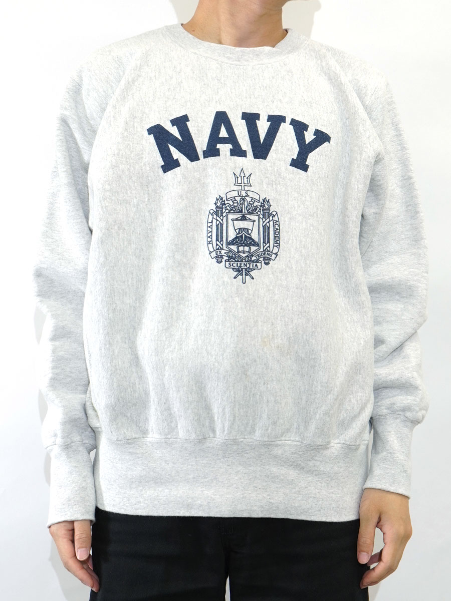 90's NAVAL ACADEMY ''NAVY'' RWタイプ スウェット グレー 実寸(L位) USA製