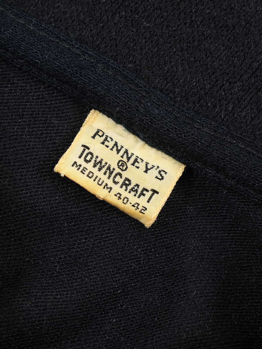 60's PENNEY'S TOWNCRAFT 半袖ポロシャツ 無地黒 表記(M