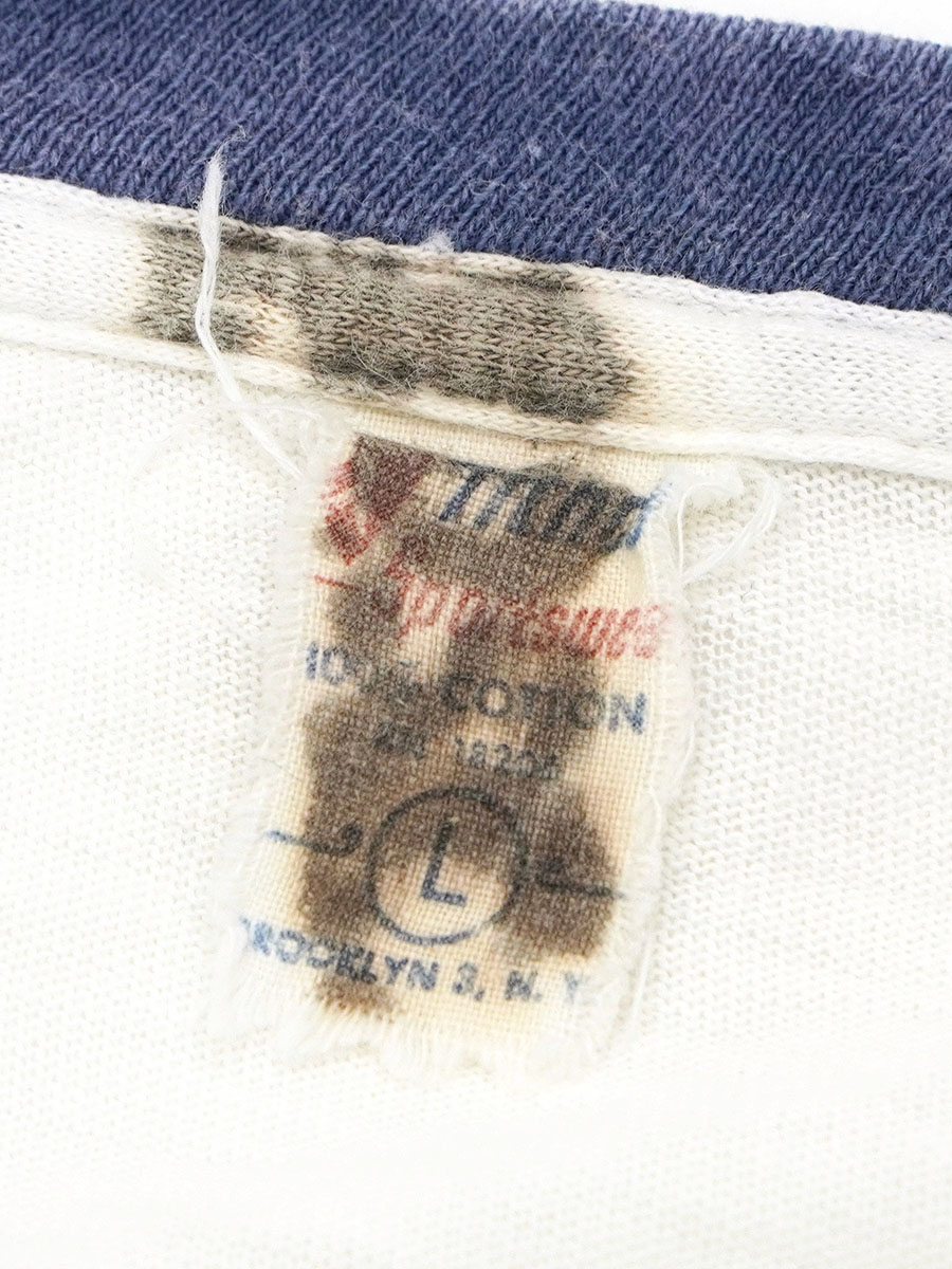 60's～ Athco Sportswear #69 染み込みプリント リンガーTシャツ 表記