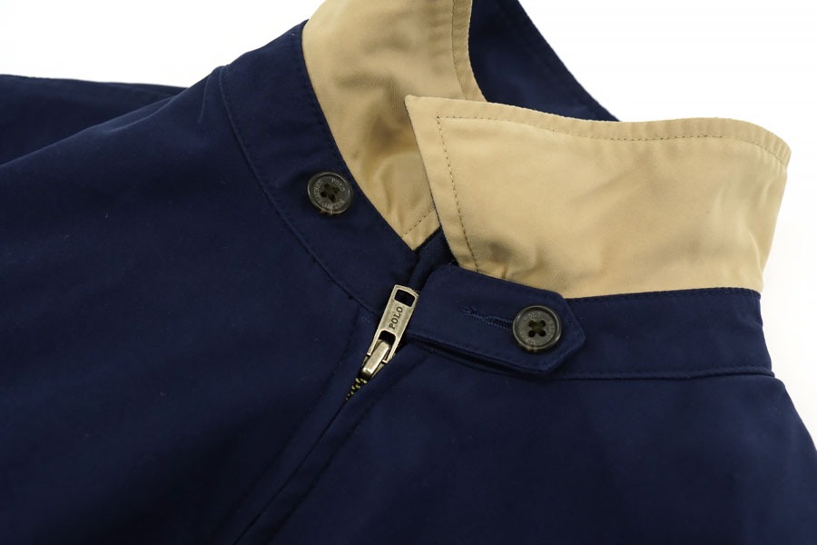 RALPH LAUREN DRIZZLER JACKET WITH WINDOWPANE CHECK NAVY (SIZE