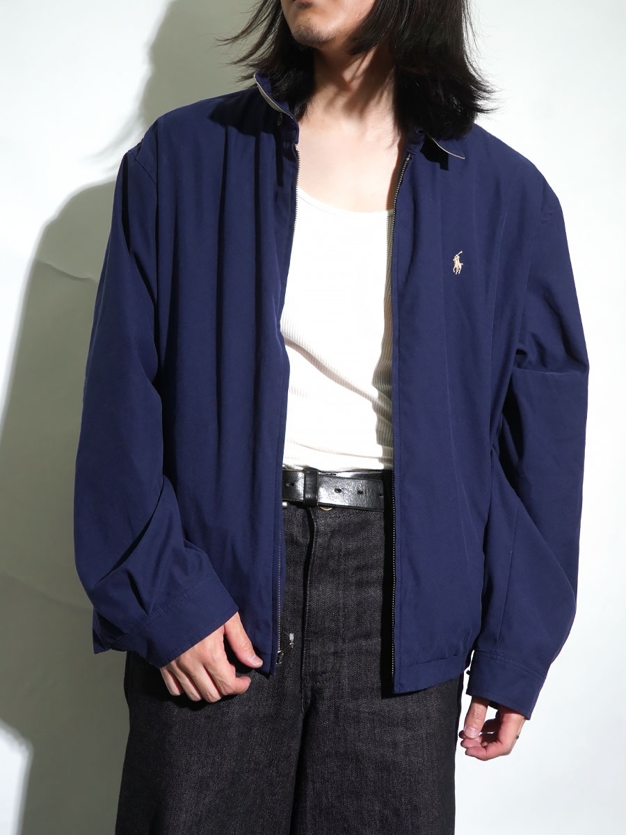 RALPH LAUREN DRIZZLER JACKET WITH WINDOWPANE CHECK NAVY (SIZE