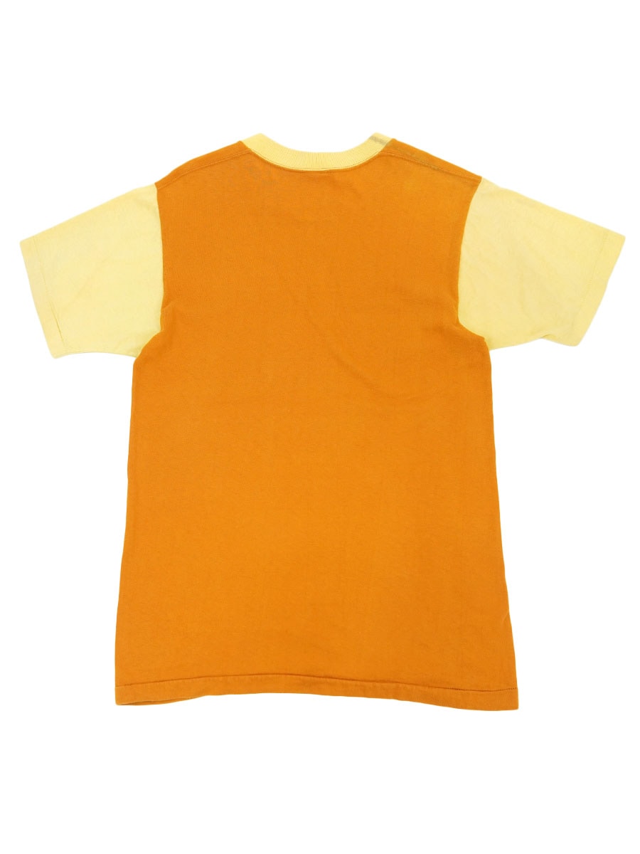 70'S TOWNCRAFT 2 TONE POCKET T SHIRT ORANGE/YELLOW (SIZE.MEDIUM)