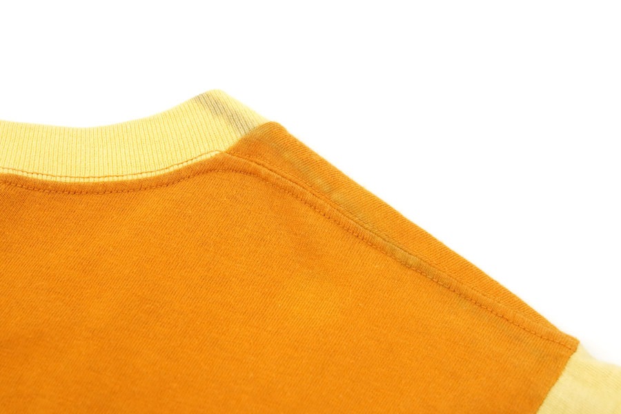 70'S TOWNCRAFT 2 TONE POCKET T SHIRT ORANGE/YELLOW (SIZE.MEDIUM)