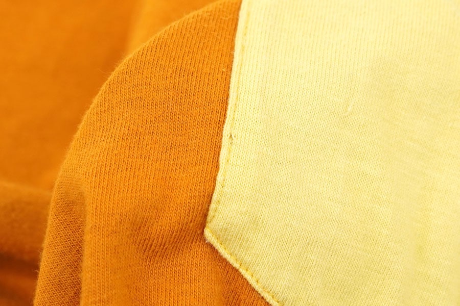 70'S TOWNCRAFT 2 TONE POCKET T SHIRT ORANGE/YELLOW (SIZE.MEDIUM)