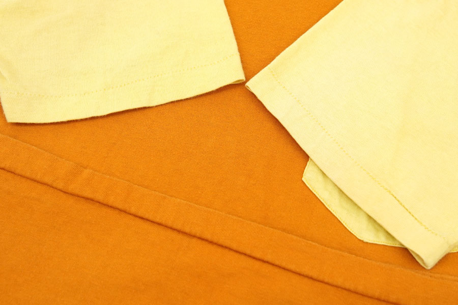 70'S TOWNCRAFT 2 TONE POCKET T SHIRT ORANGE/YELLOW (SIZE.MEDIUM)
