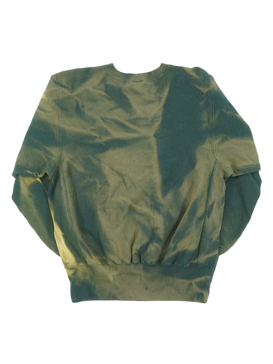 90'S CHAMPION REVERSE WEAVE CREW SUN FADE GREEN (SIZE.LARGE) MADE