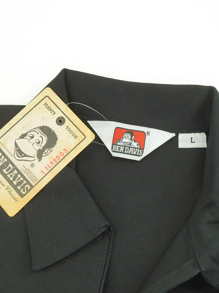 BEN DAVIS HALF ZIP S/S SHIRT BLACK (SIZE. LARGE) NOS | NEW ITEM