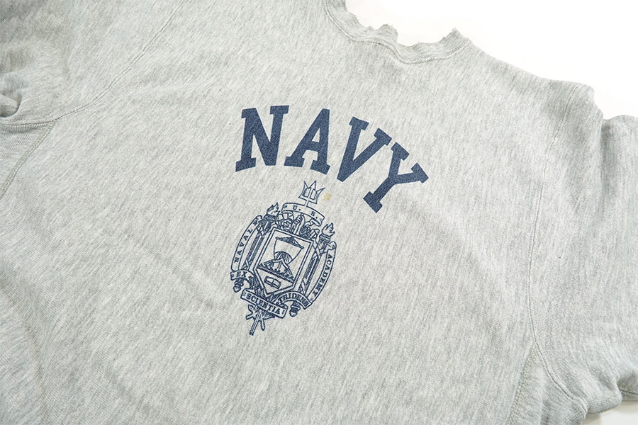80's プリントタグ チャンピオンRW ''NAVY'' 表記(XL) USA製