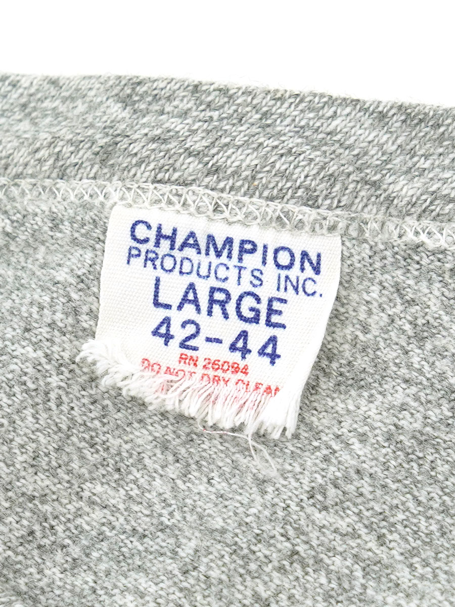 60's プロダクツタグ チャンピオン ''SPARTAN FOOTBALL C.H.S.'' 3段プリント Tシャツ 霜降りグレー 表記(L)