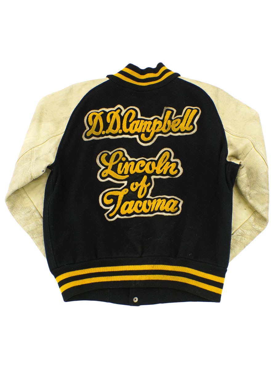 60's LASLEY KNITTING CO ワッペン付き レザー切り替え バー