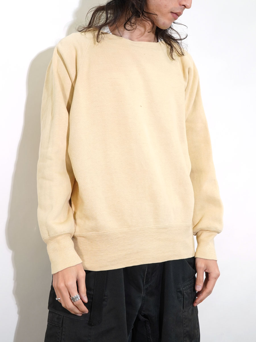 50's～ 無地 フリーダムスリーブスウェット ベージュ 実寸(L位)