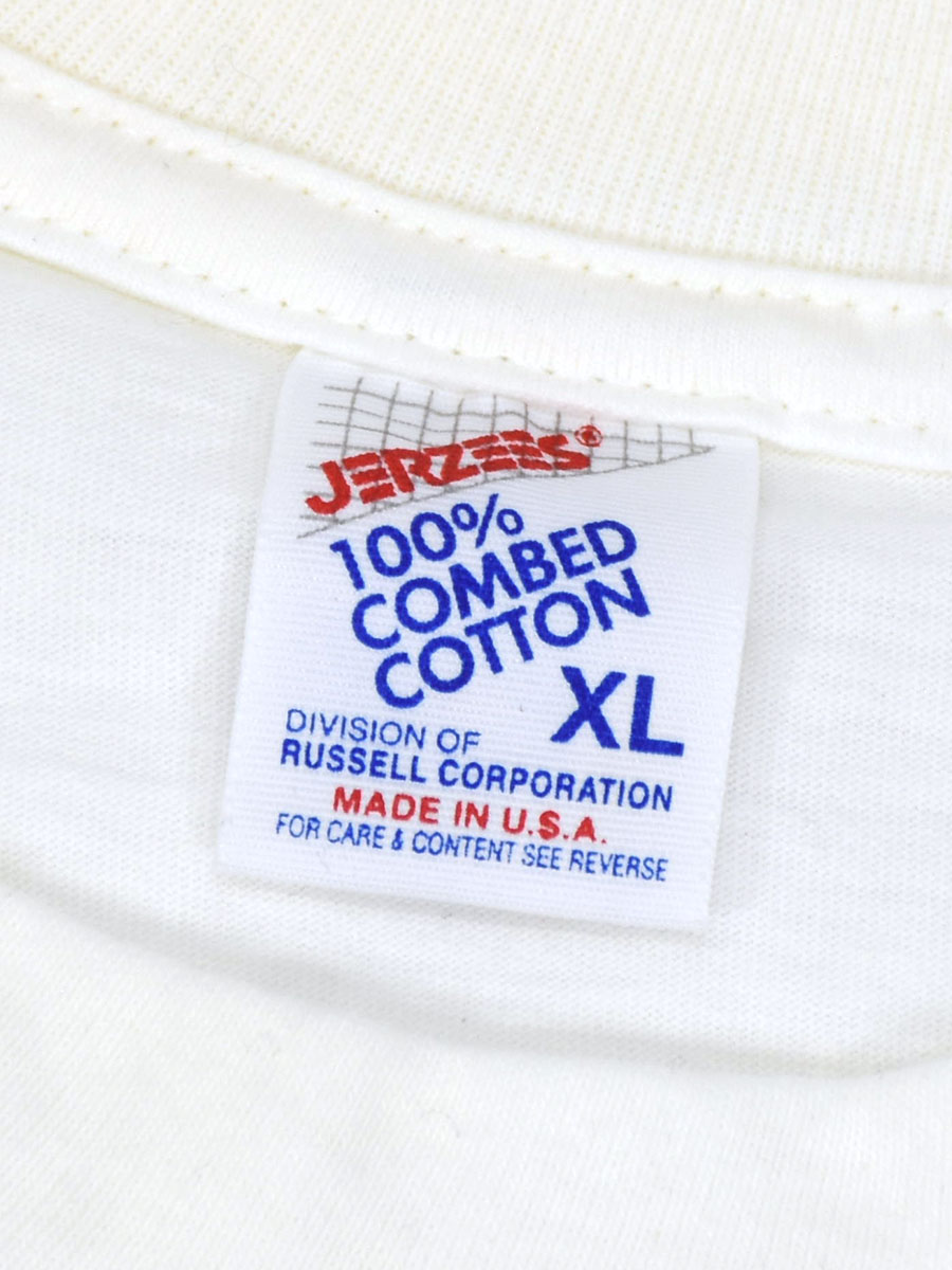 90's JERZEES サルバドール・ダリ ''新人類の誕生を見つめる地政学の子供'' アートTシャツ ホワイト 表記(XL) USA製 DEAD