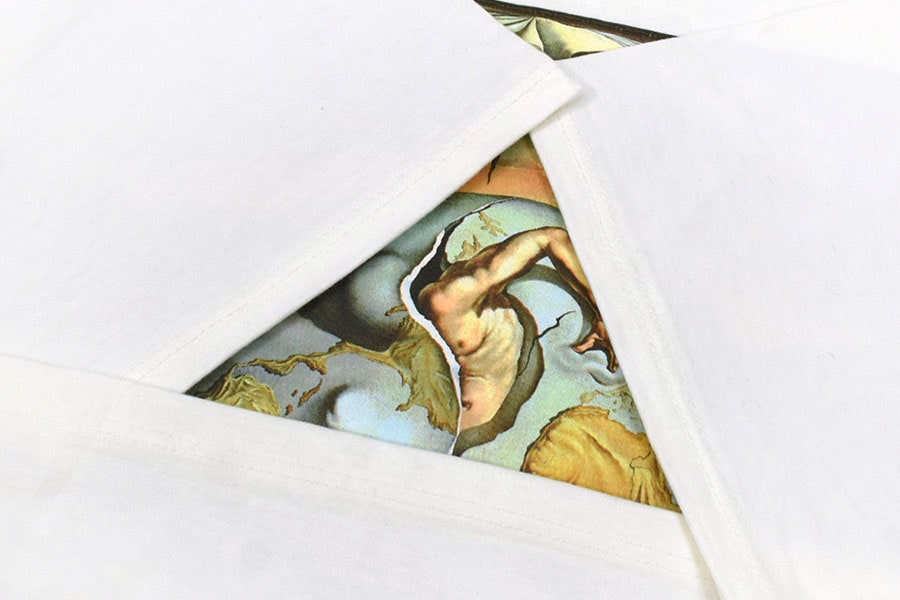 90's JERZEES サルバドール・ダリ ''新人類の誕生を見つめる地政学の子供'' アートTシャツ ホワイト 表記(XL) USA製 DEAD