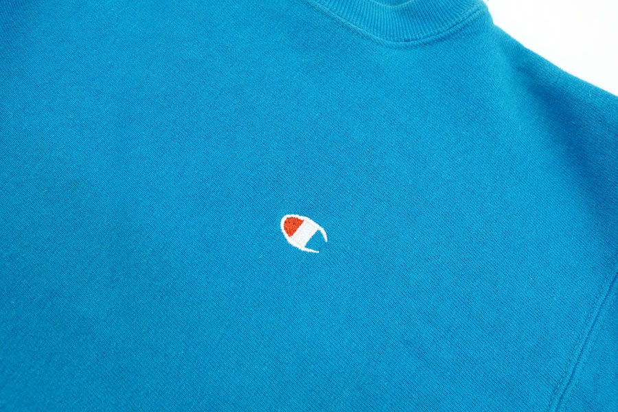 90'S CHAMPION REVERSE WEAVE CRUE PLAIN TURQUOISE (SIZE. LARGE