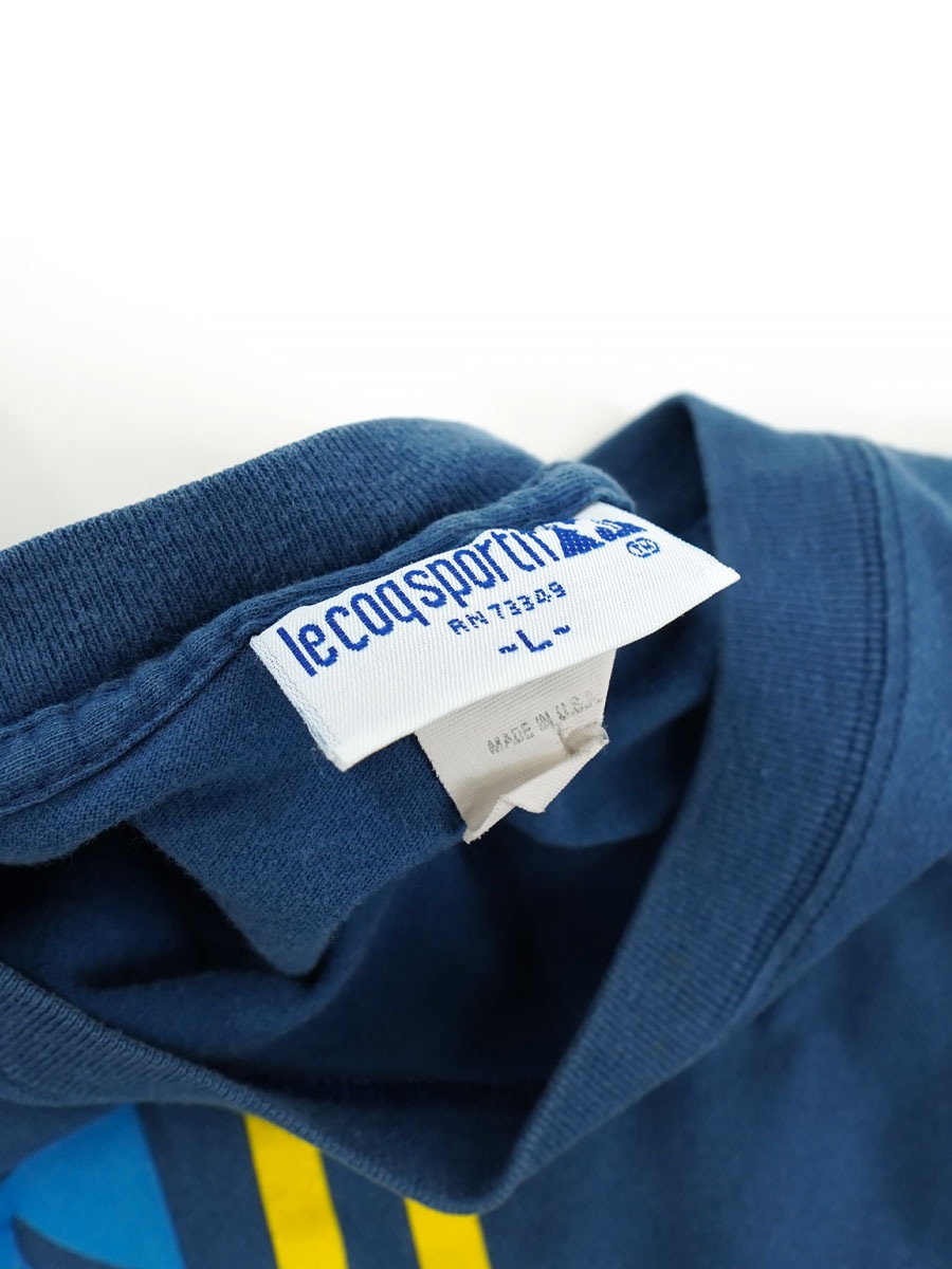 80's～ le coq sport 100%コットンTシャツ 表記(L) USA製