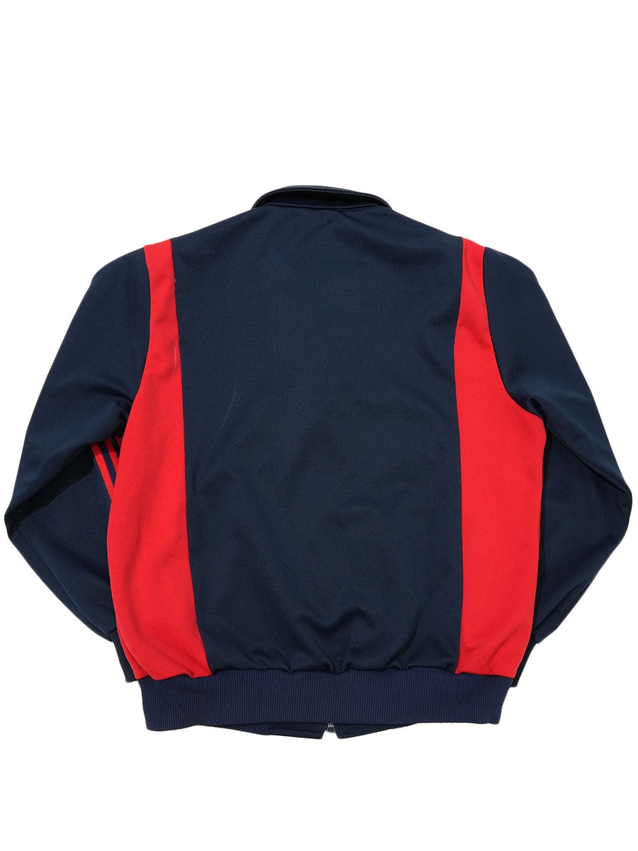 80's adidas トレフォイルロゴ トラックジャージ 紺x赤 表記(L