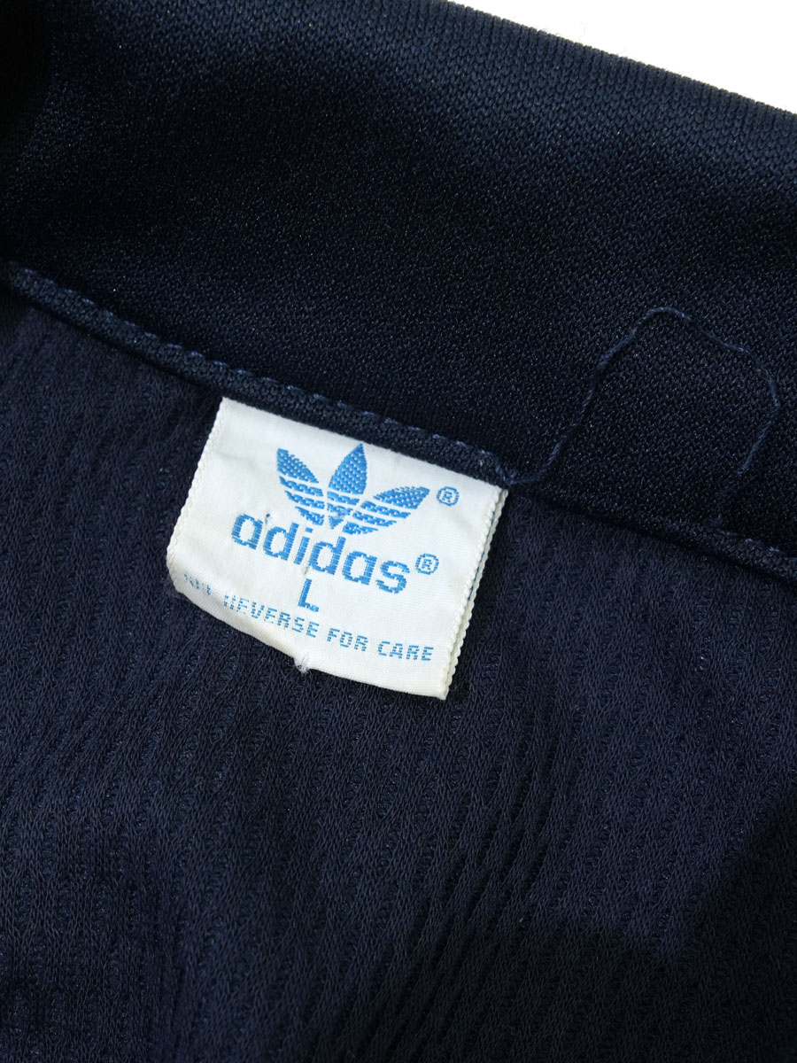 80's adidas トレフォイルロゴ トラックジャージ 紺x赤 表記(L) | SOLD
