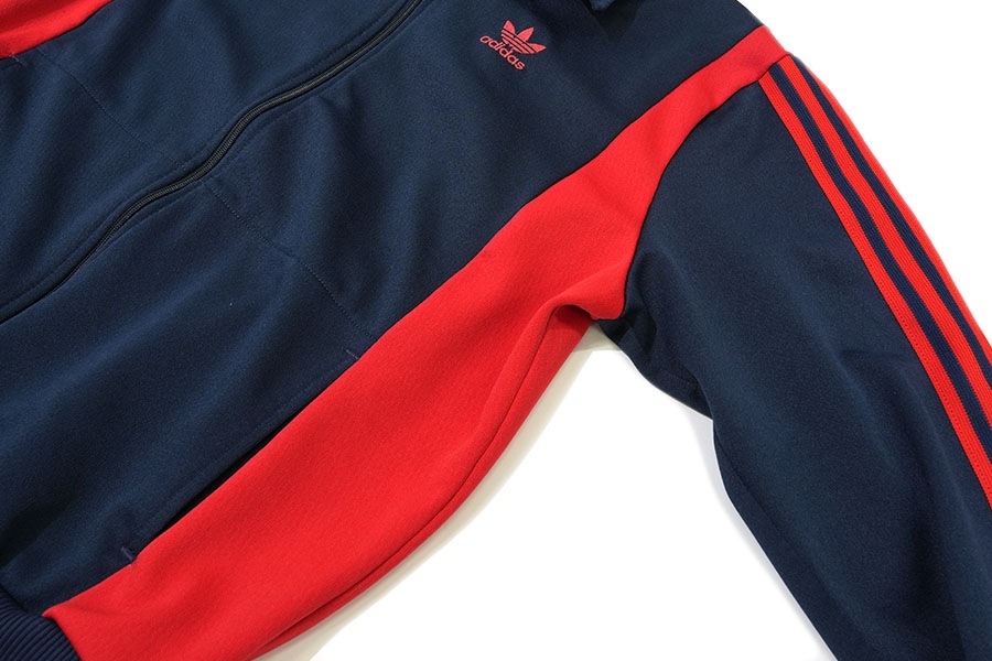 80's adidas トレフォイルロゴ トラックジャージ 紺x赤 表記(L) | SOLD