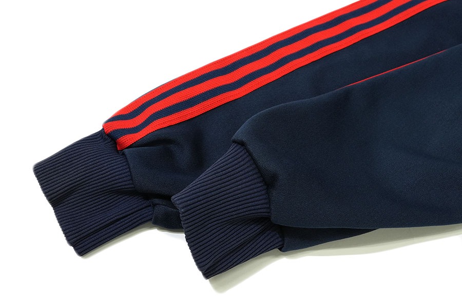 80's adidas トレフォイルロゴ トラックジャージ 紺x赤 表記(L)
