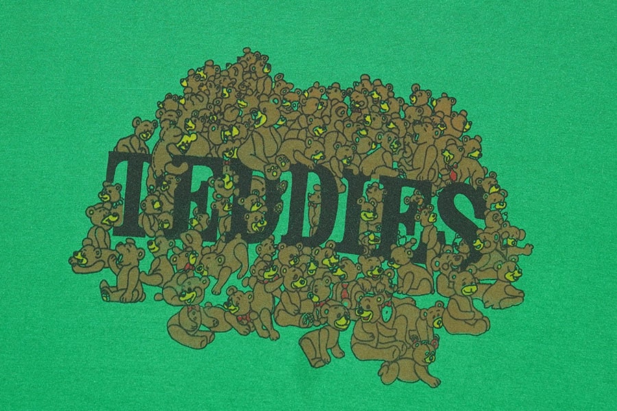 90's SCREEN STARS ''TEDDIES'' プリント Tシャツ グリーン 表記(XL) USA製