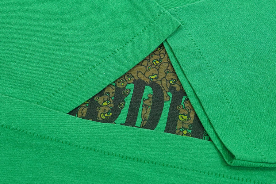 90's SCREEN STARS ''TEDDIES'' プリント Tシャツ グリーン 表記(XL) USA製