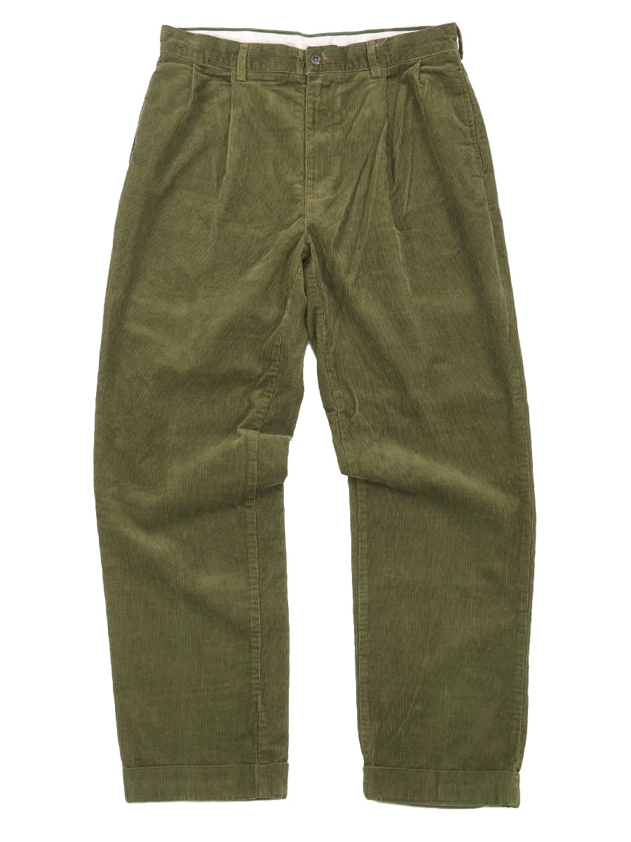 パンツ Ralph Lauren 2tuck wide corduroy pants RALPH LAUREN 2TUCK CORDUROY PANTS KHAKI (SIZE.W34 L32) | NEW ITEM