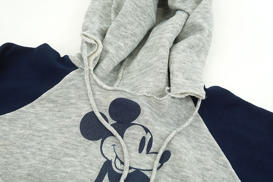 80's DISNEY ミッキー スウェットパーカー 2トーン 表記(XL)