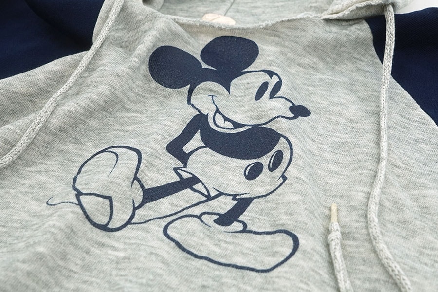 80's DISNEY ミッキー スウェットパーカー 2トーン 表記(XL)