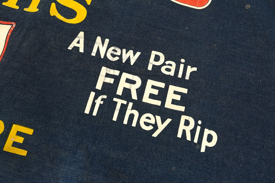 1920's～ Levi's ADVERTISING DENIM BANNER 1st