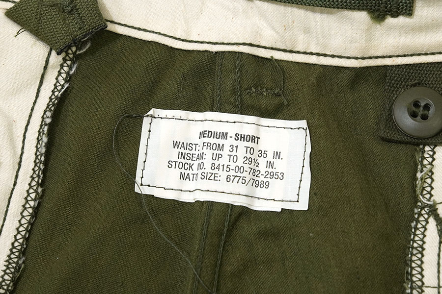 72 U.S.ARMY M-65 フィールドパンツ 表記(MEDIUM-SHORT) NOS | NEW
