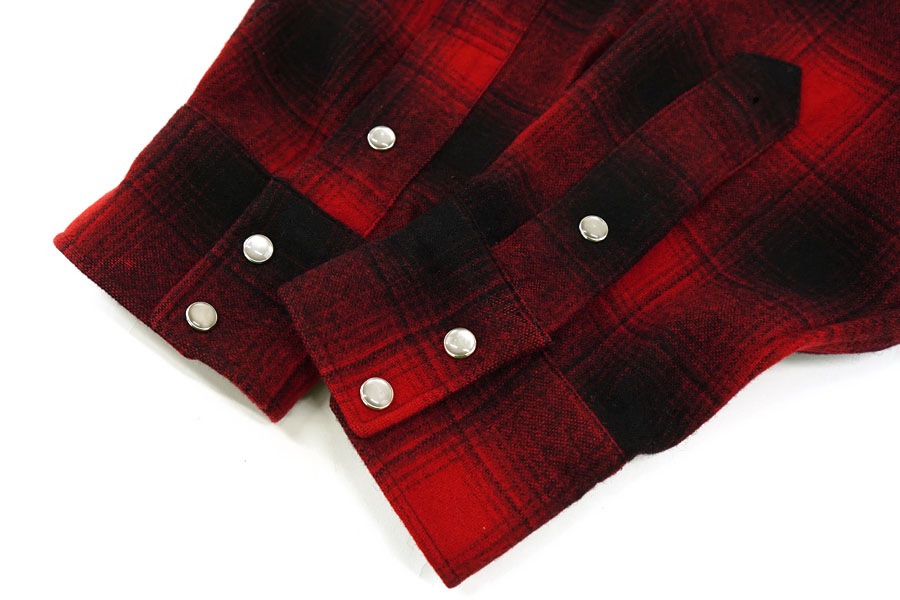 80'S～ PENDLETON SHADOW CHECK WOOL WESTERN SHIRT (SIZE. LARGE