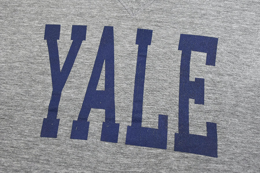 80's RUSSELL ATHLETIC ''YALE'' 前Vスウェット グレー 表記(L