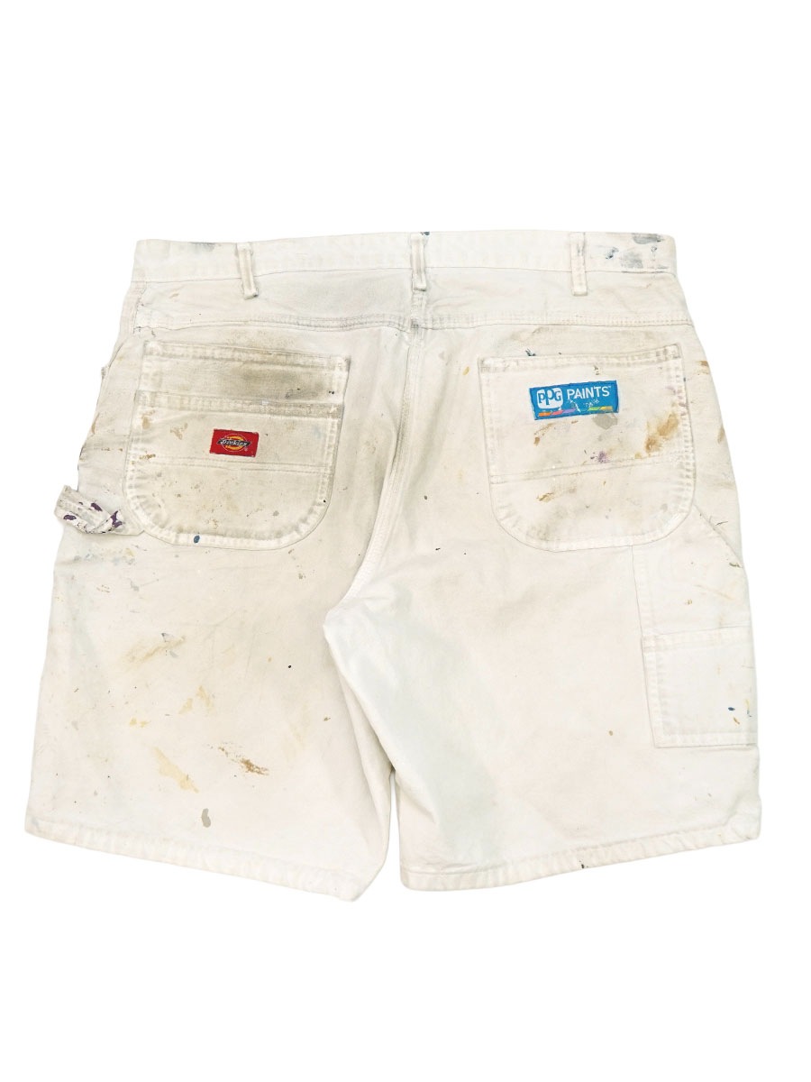 00'S～ DICKIES×PPG PAINTS COTTON PAINTER SHORTS PAINT！(APPROX.W38)