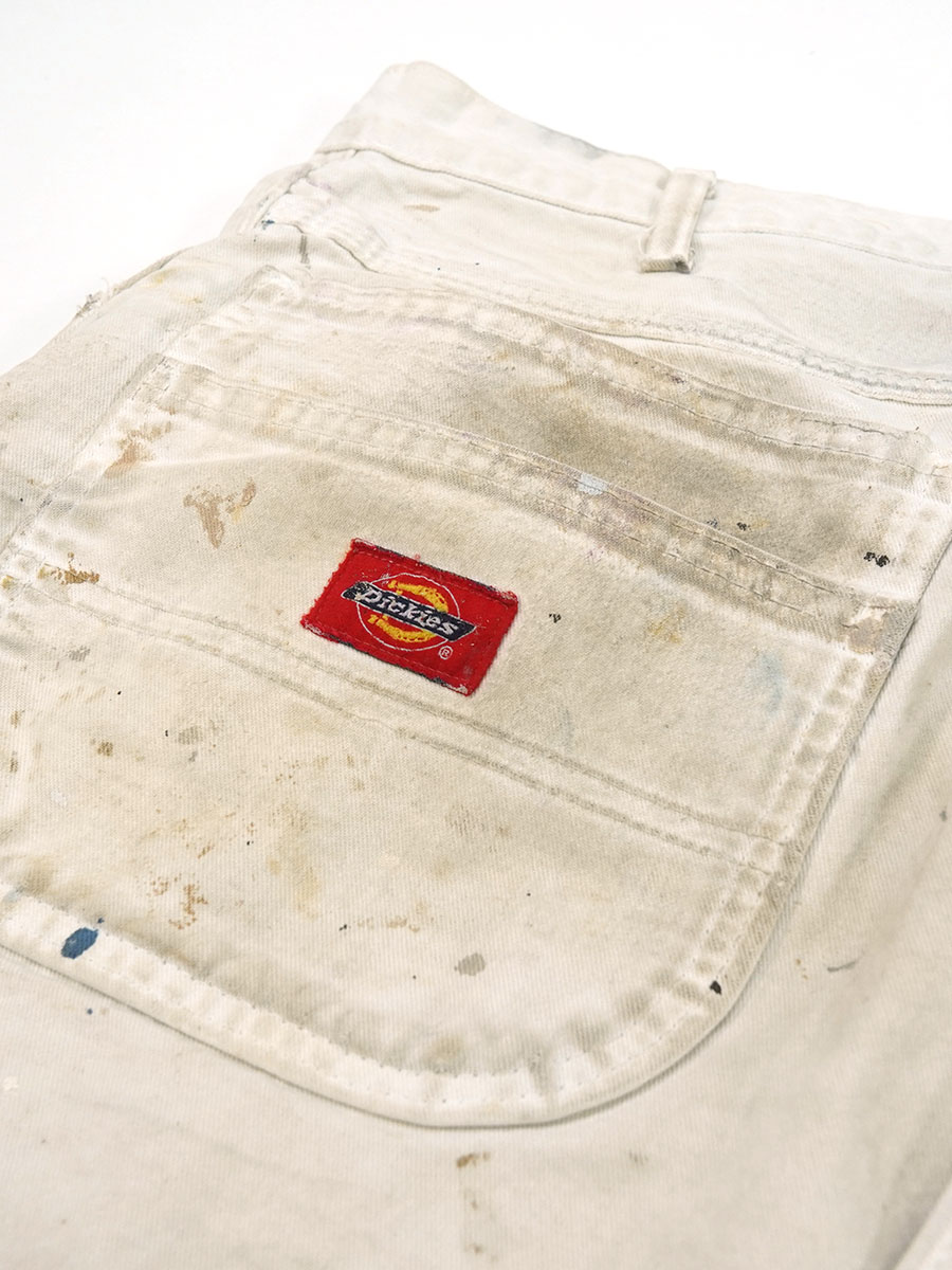 00'S～ DICKIES×PPG PAINTS COTTON PAINTER SHORTS PAINT！(APPROX.W38)