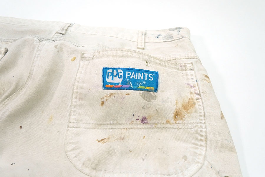 00'S～ DICKIES×PPG PAINTS COTTON PAINTER SHORTS PAINT！(APPROX.W38)