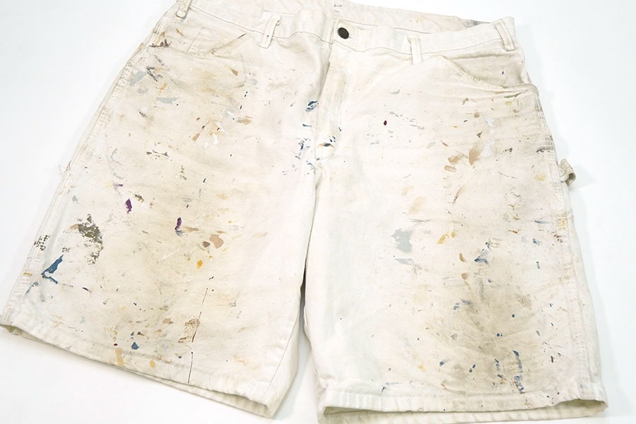 00'S～ DICKIES×PPG PAINTS COTTON PAINTER SHORTS PAINT！(APPROX.W38)