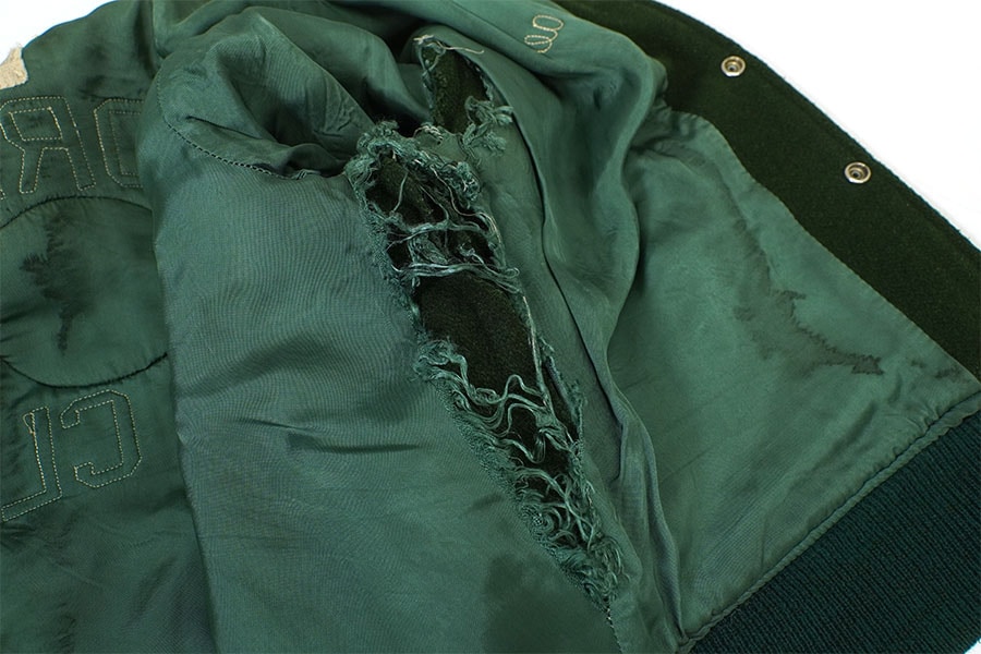 60's THE STANDARD PENNANT ''CORRY KEY CLUB'' 襟付き バーシティジャケット グリーン 実寸(M位）