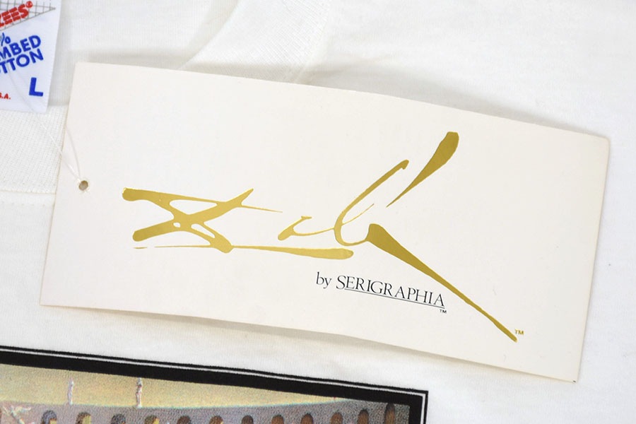 90's JERZEES サルバドール・ダリ ''幻覚剤的闘牛士'' アートTシャツ ホワイト 表記(L) USA製 DEAD