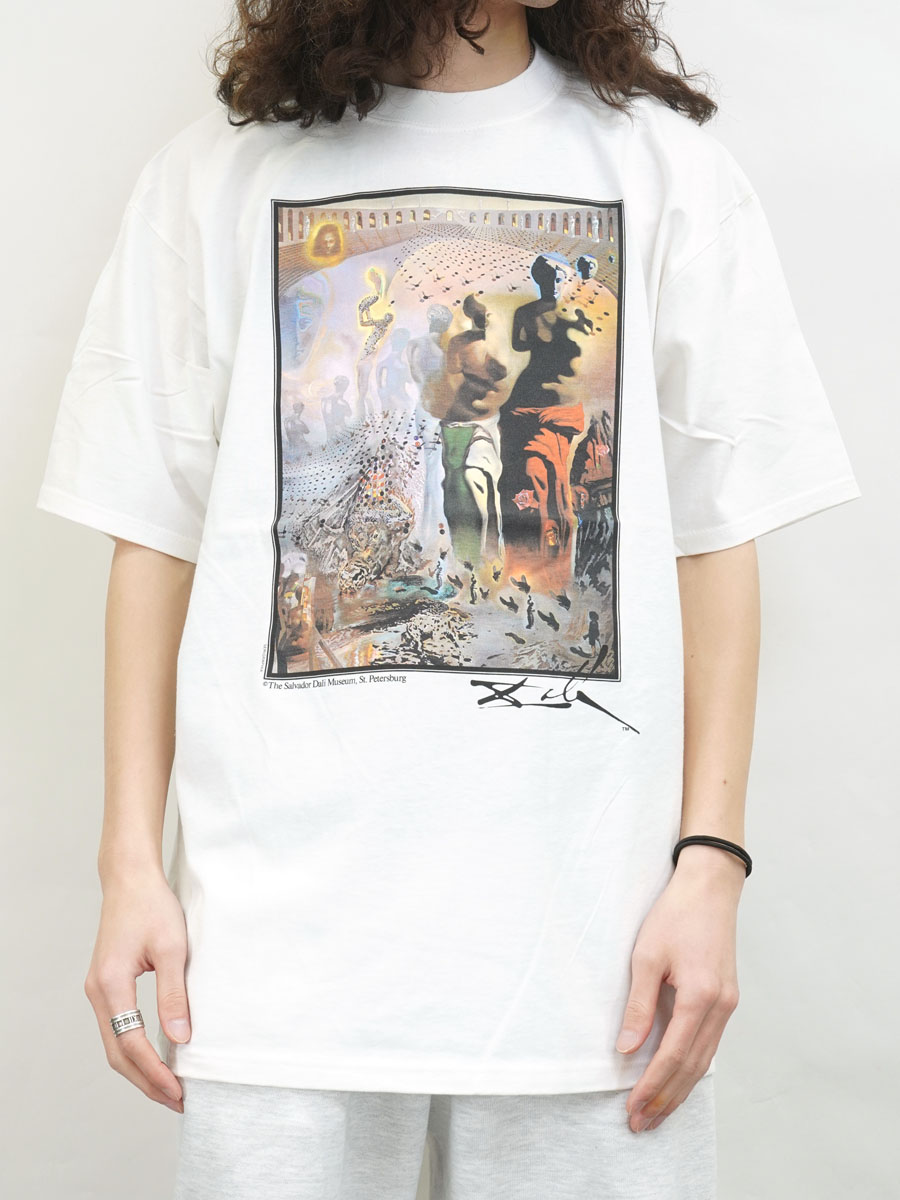 90's JERZEES サルバドール・ダリ ''幻覚剤的闘牛士'' アートTシャツ ホワイト 表記(L) USA製 DEAD