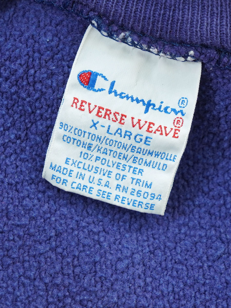 ＫＨＫ様　ヴィンテージ　目無し　ネイビー　チャンピオン　刺繍タグ 90's 刺繍タグ チャンピオンRW 無地 ネイビー 表記(XL) USA製