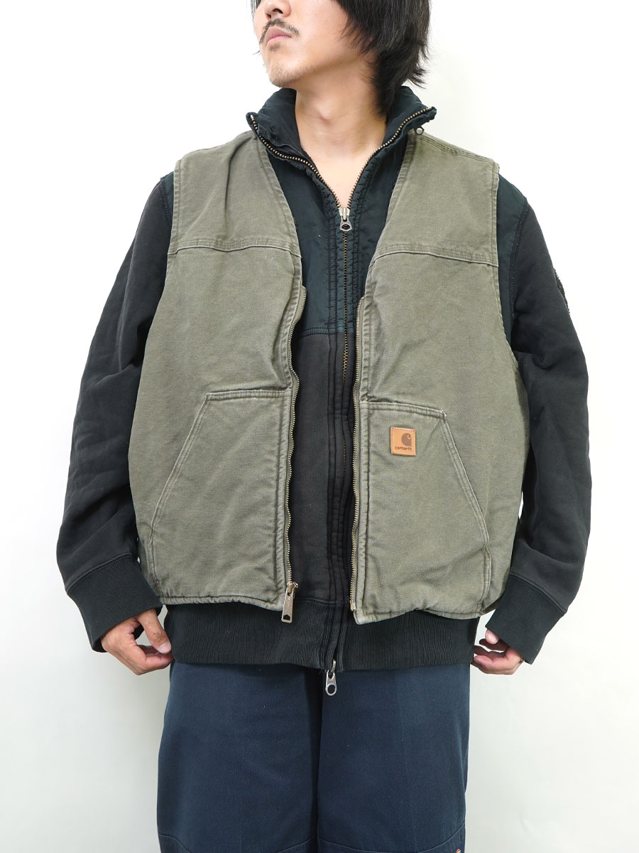 MEXICO製 カーハート 裏ボア ダックベスト オリーブ 表記(2XL