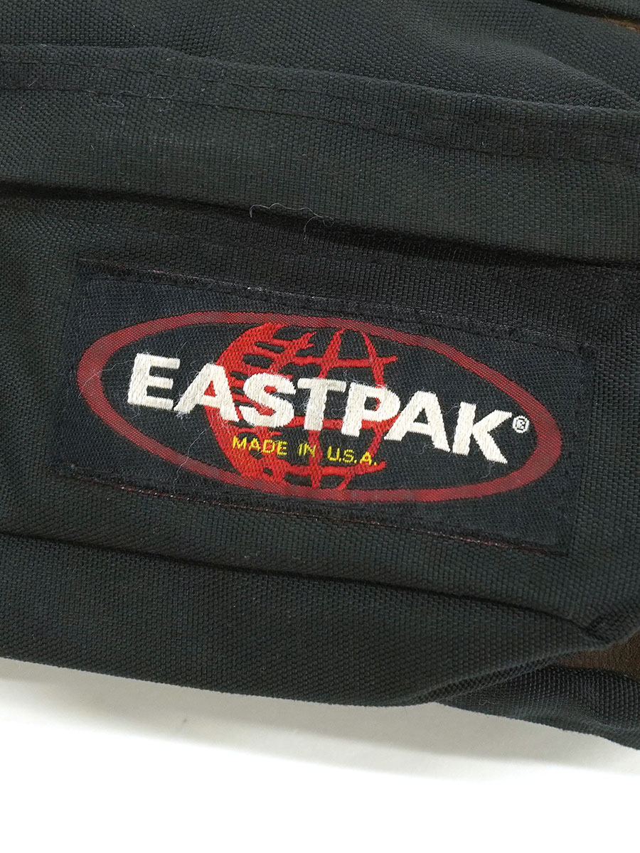 80's～ EASTPAK レザー切り替え ウエストポーチ ブラック USA製
