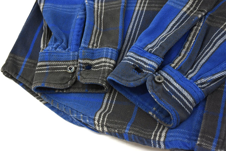 80's St.JOHN'S BAY 青黒白 好配色チェック フランネルシャツ